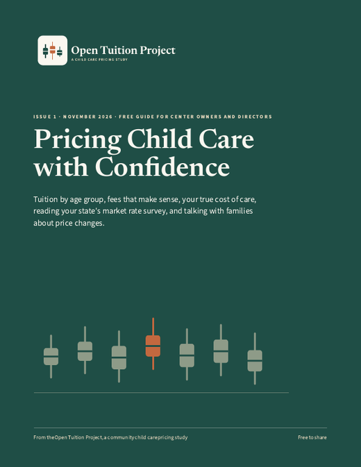 Cover of the guide Pricing Child Care with Confidence, Issue 1, November 2026